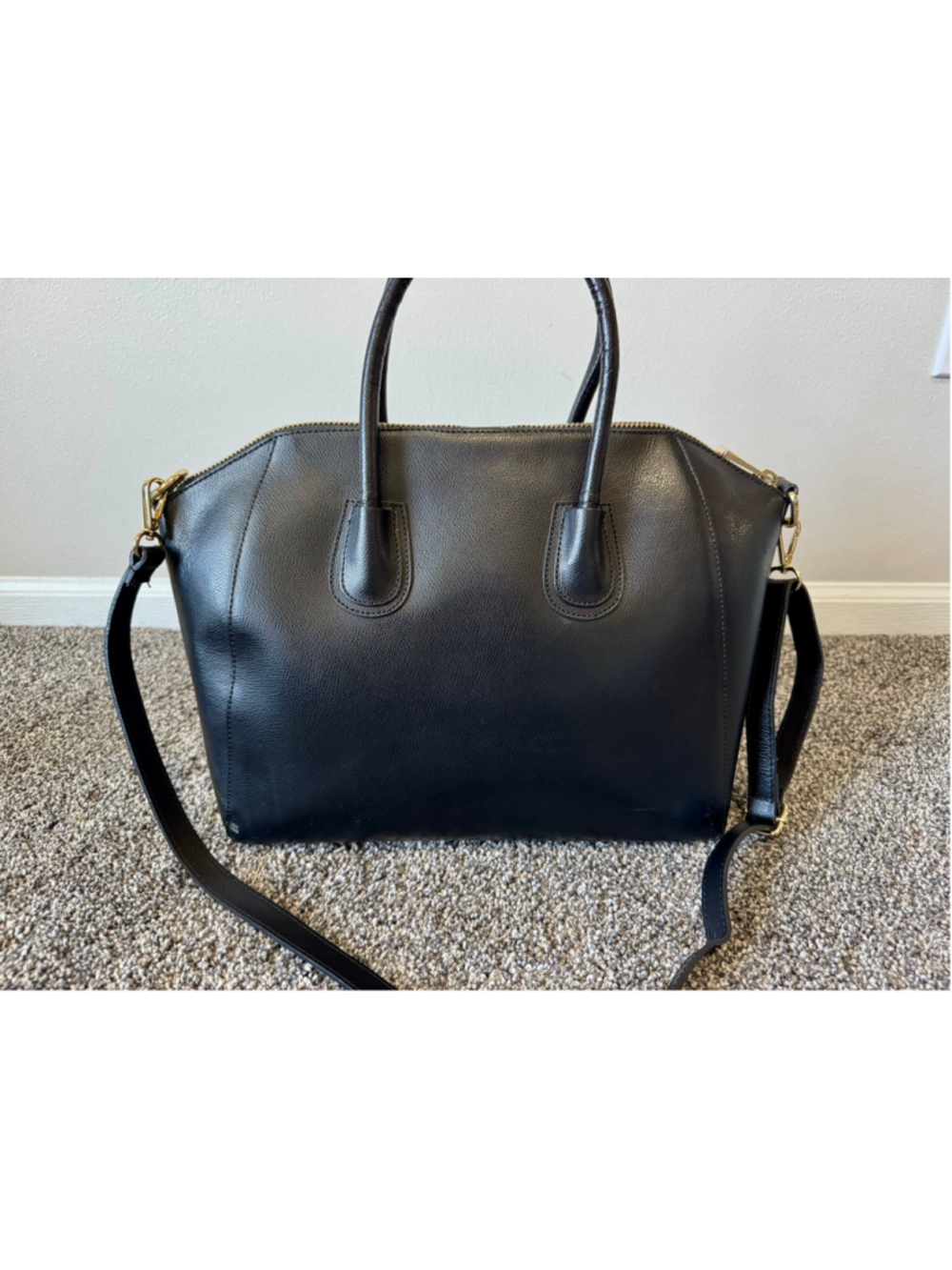 Women's Luana Ferracuti Black Leather Large Satchel Bag Made in Italy - Picture 3 of 16